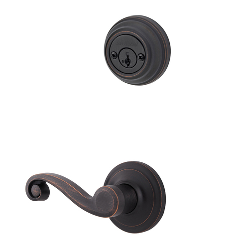 Lido Lever Interior Double Cylinder Handleset Trim Venetian Bronze