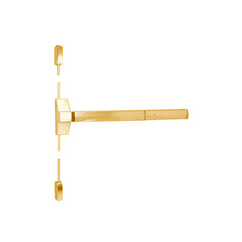 7110 Fire Rated Surface Vertical Rod Exit Device, Bright Polished Brass