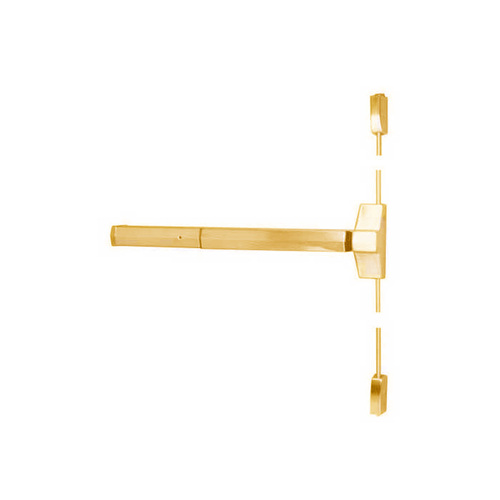 7110 Fire Rated Surface Vertical Rod Exit Device, Bright Polished Brass