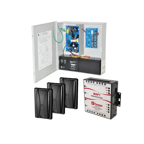 Cansec Systems Ltd CA-KPR3FA CA-KPR3 Three-Door Kit With Reader for First Access