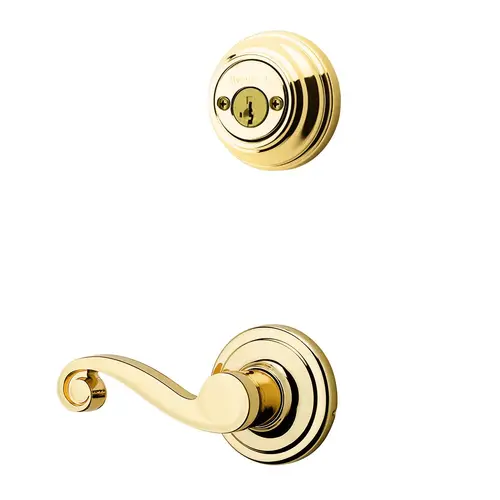 Lido Lever Interior Double Cylinder Handleset Trim Bright Polished Brass