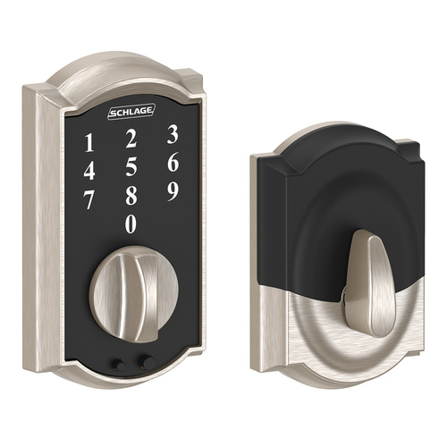 BE375 Camelot Schlage Touch Deadbolt, Satin Nickel