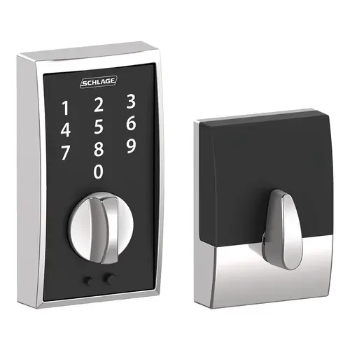 BE375 Century Schlage Touch Deadbolt, Bright Polished Chrome