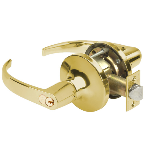 5400LN Series Heavy Duty Lever lock, Bright Polished Brass