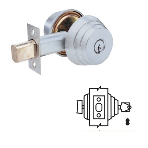 E Series Grade 2 Deadbolt Satin Chrome