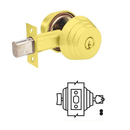 E Series Grade 2 Deadbolt Bright Polished Brass