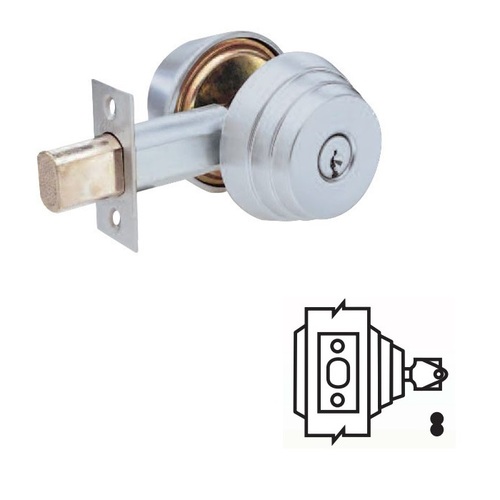 E Series Grade 2 Deadbolt Satin Chrome