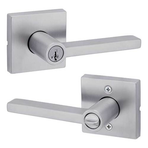 Halifax Keyed Entry Lever Satin Chrome