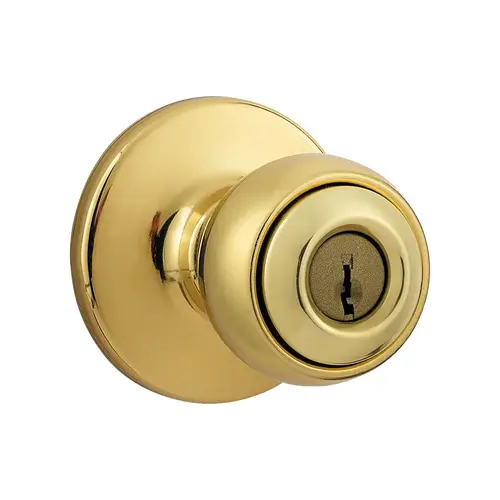 Mobile Home Keyed Entry Knob Bright Polished Brass