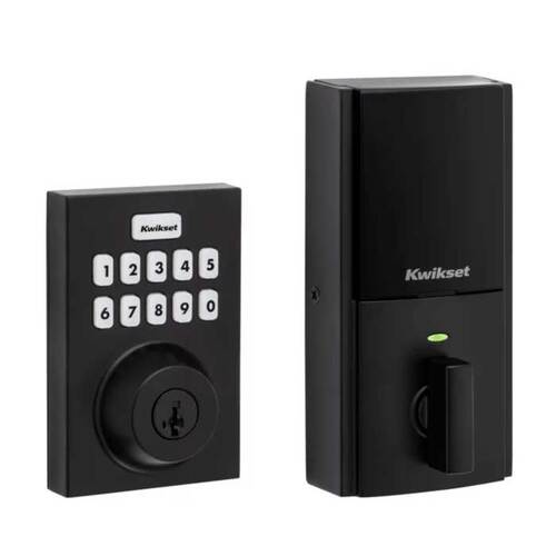 Contemporary Push Button Electronic Deadbolt Iron Black