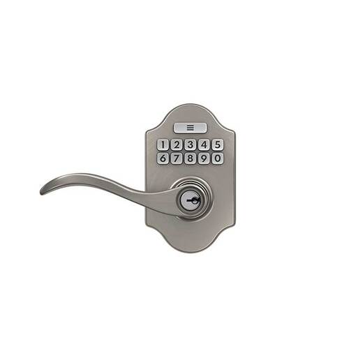 JFE109 Keypad Lever with Billows Trim and Seville Lever Satin Nickel