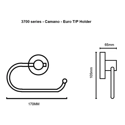 Camano Curved Euro Toilet Paper Holder Satin Nickel