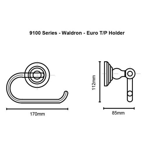 Orca Hardware 9155-SB Waldron Euro Toilet Paper Holder