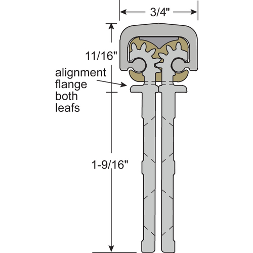 83" (6' 11") Lead Lined Concealed Continuous Geared Hinge No Door Inset, Flush Mount for 1-3/4" Doors Mill Aluminum Finish