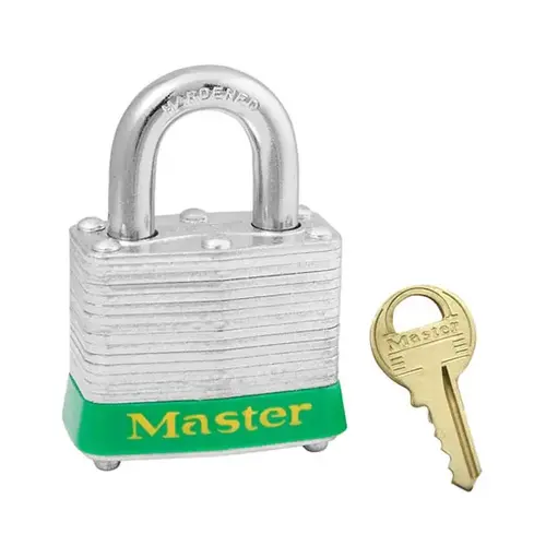 Laminated Steel Padlock Green