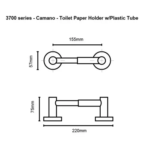 Camano Toilet Paper Holder W/Plastic Tube Polished Chrome