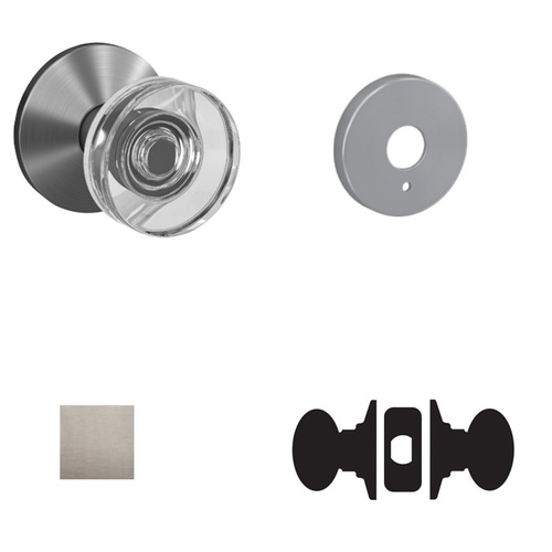 FC21 Custom Combined Passage-Privacy Knob Set Satin Nickel