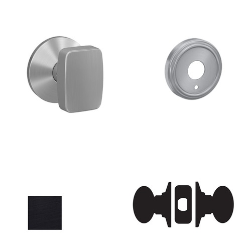 FC21 Custom Combined Passage-Privacy Knob Set Matte Black