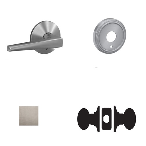 FC21 Custom Combined Passage-Privacy Lever Set Satin Nickel