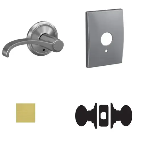 Whitney Lever with Century Rose Passage and Privacy Lock with 16600 Latch and 10027 Strike Black Stainless Finish