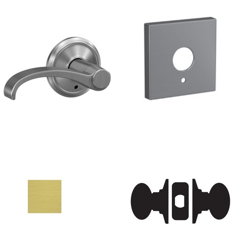 Whitney Lever with Collins Rose Passage and Privacy Lock with 16600 Latch and 10027 Strike Black Stainless Finish