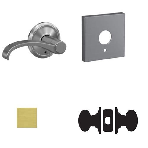 FC21 Custom Combined Passage-Privacy Lever Set Satin Brass