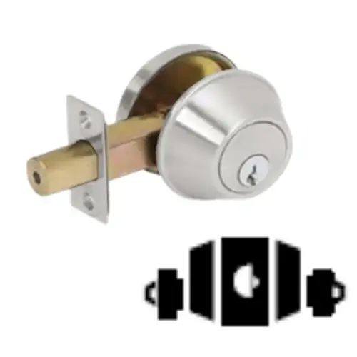 PLS DB162IC-32D IC Double Cylinder Deadbolt Satin Stainless Steel