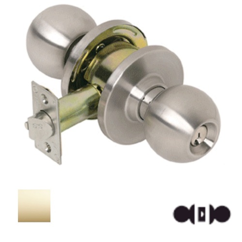 PLS K210-US3-2-3/4 Grade 2 Passage Knob Latch Bright Polished Brass