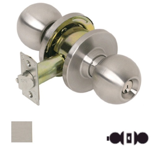 PLS K240-32D-2-3/4 Grade 2 Privacy Knob Lock Satin Stainless Steel