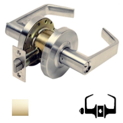 PLS L280FW-US3-2-3/4 Grade 2 Storeroom Lever Lock With Clutch Feature Bright Polished Brass