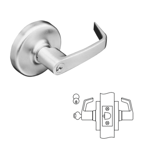 CL3155 Classroom Lockset x IC Satin Chrome