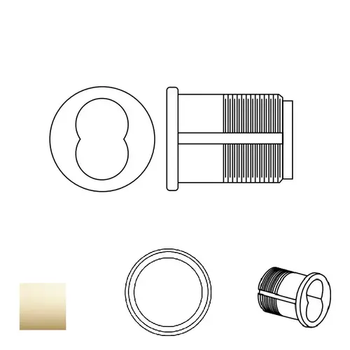 Mortise IC shell only, Bright Polished Brass