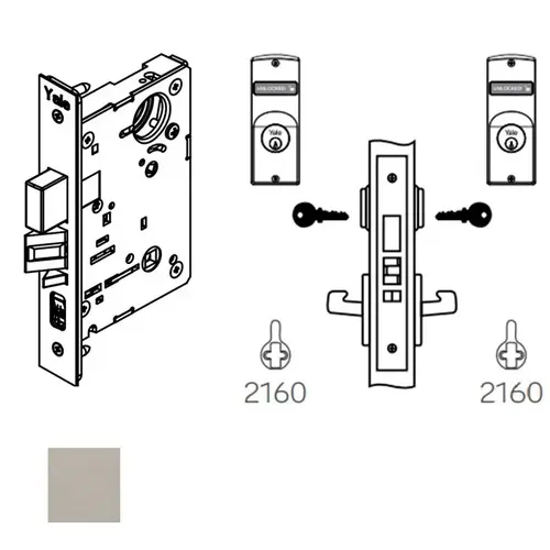 Mortise Lever Body, 8818-2FL, Satin Stainless Steel