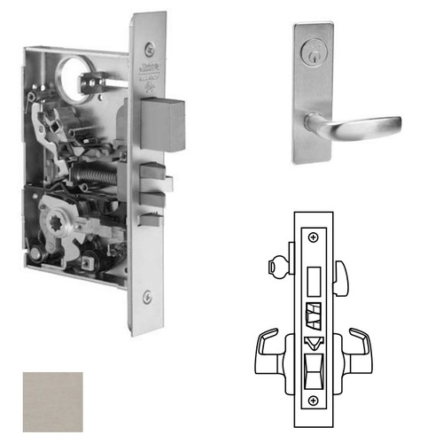 ML2067 Mortise Apartment Lever Lockset Satin Stainless Steel