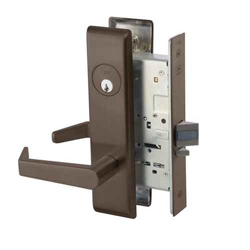 8860-2FL Mortise Entrance or Storeroom Lever Lockset, Dark Oxidized Satin Bronze