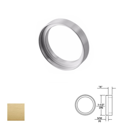 Cylinder Collar for Mortise or Rim, Satin Brass