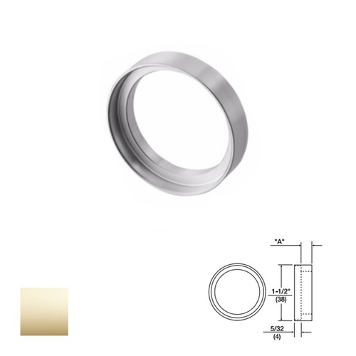 Cylinder Collar for Mortise or Rim, Bright Polished Brass