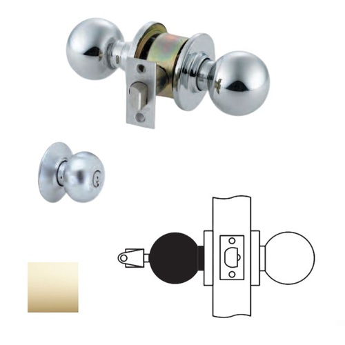 MK Series Cylindrical Knob Locks Bright Polished Brass