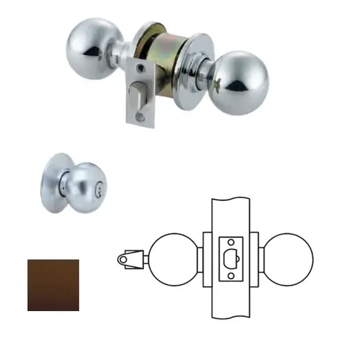 MK Series Cylindrical Knob Locks Oil Rubbed Dark Bronze