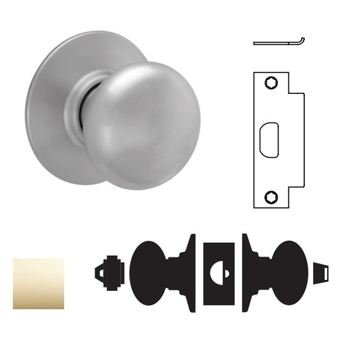 A Series Entrance Lock Set, Bright Polished Brass