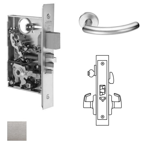 ML2054 Mortise Entrance Lever Lockset Satin Chrome