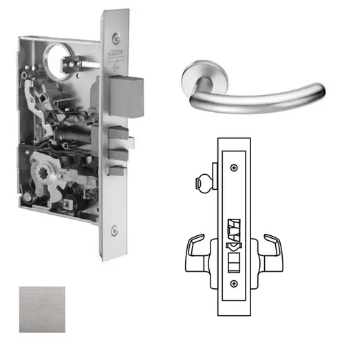 ML2051 Mortise Office Lever Lockset Satin Chrome