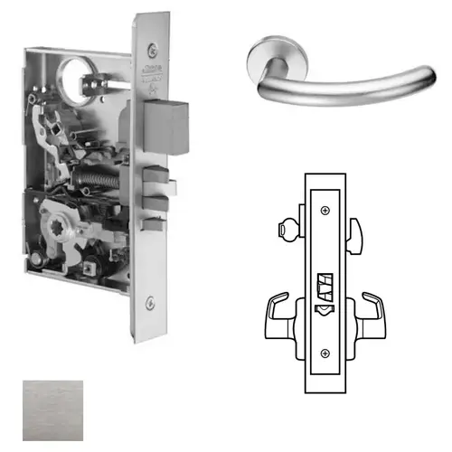 ML2058 Mortise Entrance Holdback Lever Lockset Satin Chrome