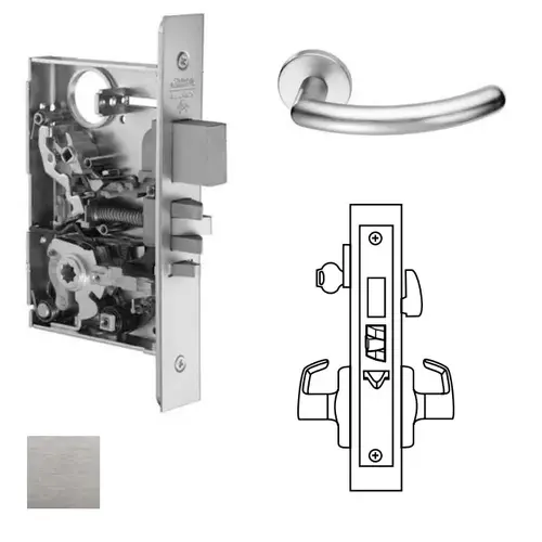 ML2075 Mortise Entrance/Office Lever Lockset Satin Chrome