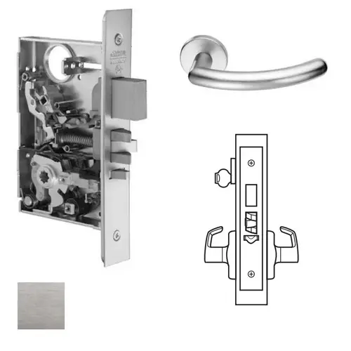 ML2072 Mortise Classroom Security Lever Lockset Satin Chrome