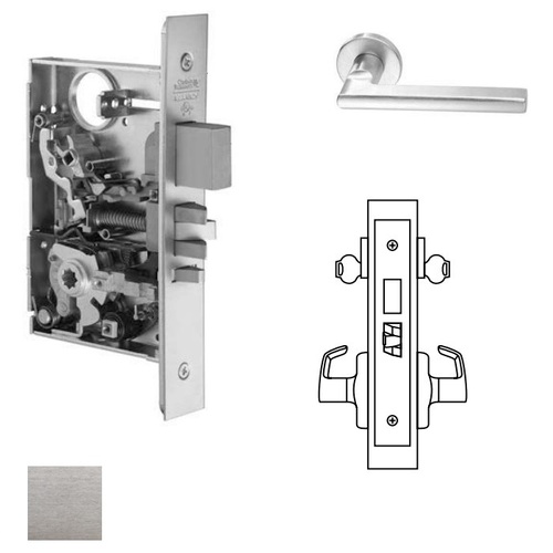 ML2022 Mortise Store Door Lever Lockset Satin Chrome