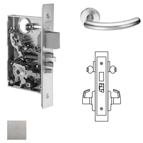 ML2022 Mortise Store Door Lever Lockset Satin Chrome