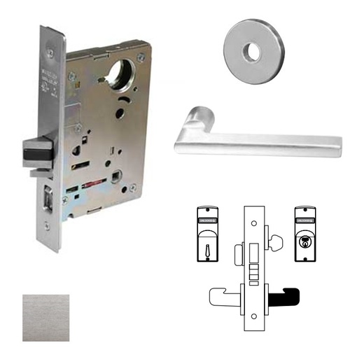 8200 Series 8251 Storeroom Deadbolt Lockset Less Cylinder Satin Chrome