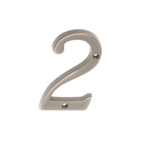 4" Classic House Number 2 Satin Nickel