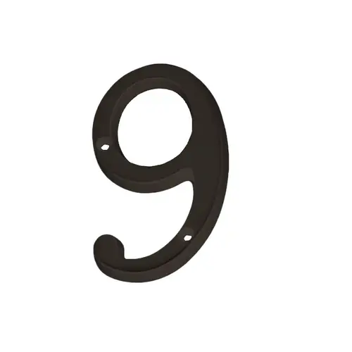 House Number, Character: 9, 4 in H Character, Bronze Character, Solid Brass